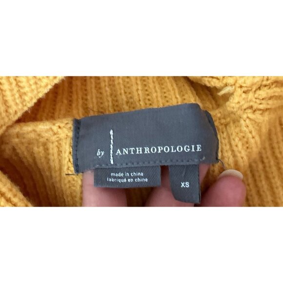 Anthropologie Knitted Cropped Sweater Pullover Yellow Size XSmall - Picture 6 of 7